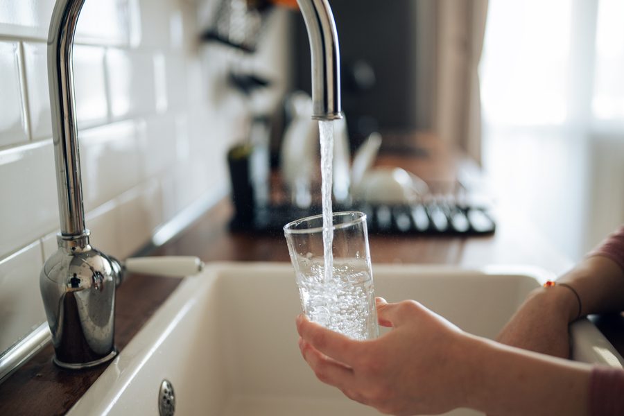 Clean drinking water from a tap